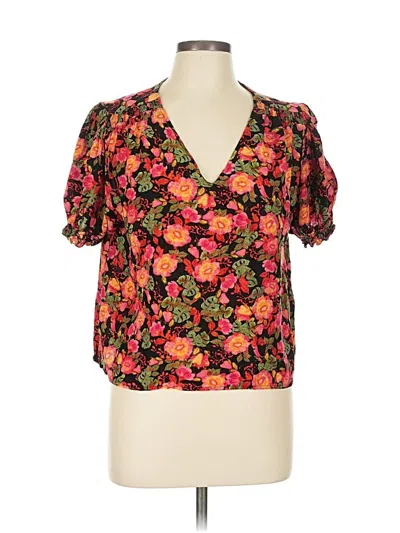 Pre-owned Cynthia Rowley Short Sleeve Blouse In Orange