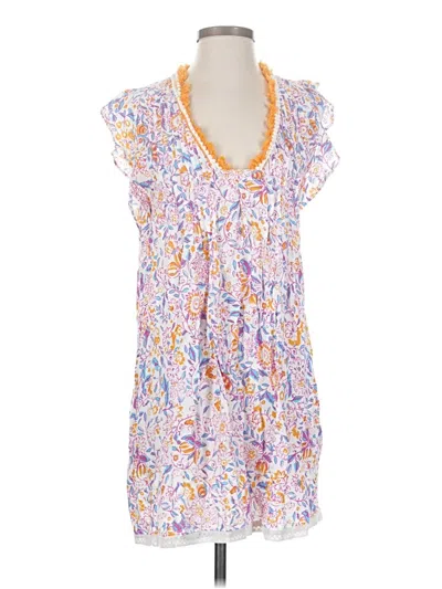 Pre-owned Cynthia Rowley Short Sleeve Blouse In Purple