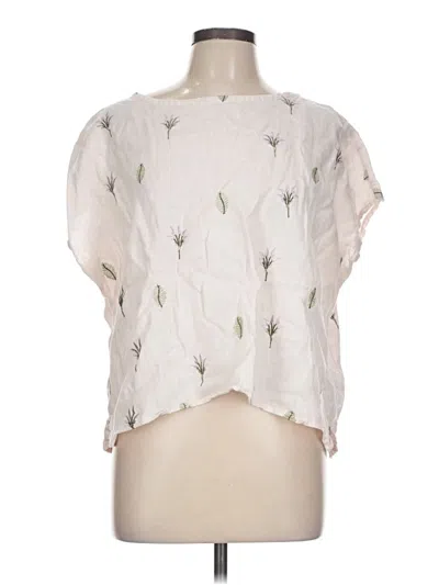 Pre-owned Cynthia Rowley Short Sleeve Blouse In White