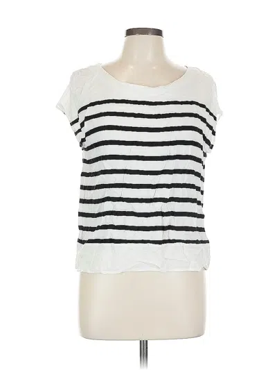 Pre-owned Cynthia Rowley Short Sleeve Top White Scoop Neck Tops