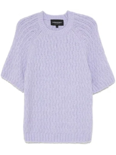 Cynthia Rowley Short-sleeved Jumper In Purple