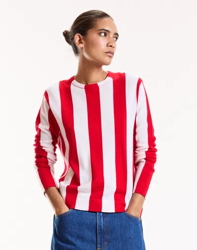 CYNTHIA ROWLEY SIDELINE STRIPED SWEATER