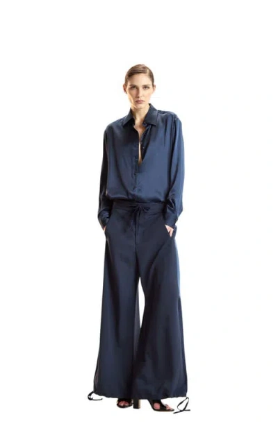 Cynthia Rowley Silk Button Up Shirt In Brown