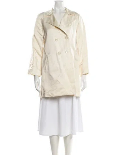 Pre-owned Cynthia Rowley Silk Coat In Neutral