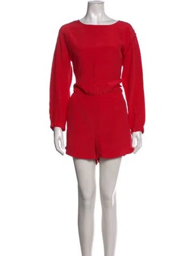 Pre-owned Cynthia Rowley Silk Crew Neck Romper In Pink