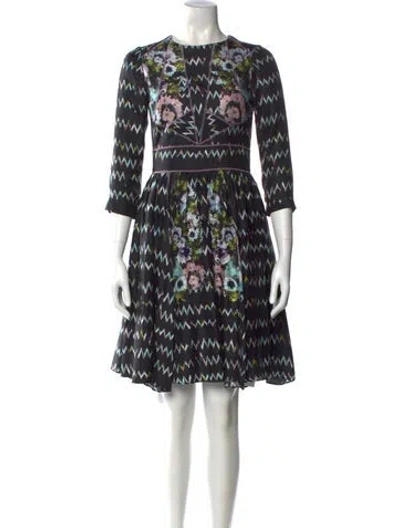 Pre-owned Cynthia Rowley Silk Knee-length Dress In Black