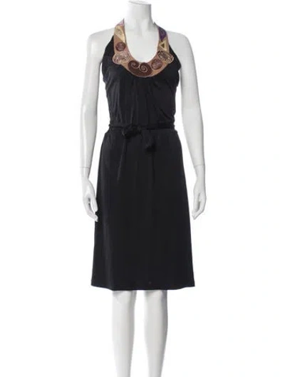 Pre-owned Cynthia Rowley Silk Knee-length Dress In Black