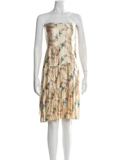 Pre-owned Cynthia Rowley Silk Knee-length Dress In Neutral