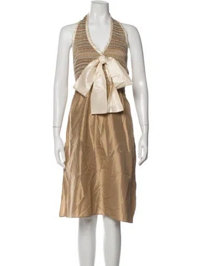 Pre-owned Cynthia Rowley Silk Knee-length Dress In Neutral