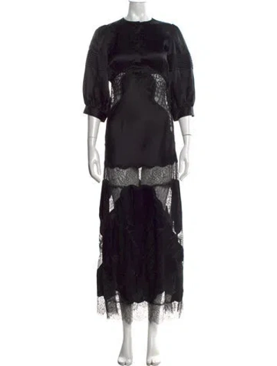 Pre-owned Cynthia Rowley Silk Long Dress In Black