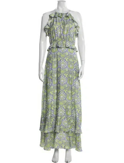 Pre-owned Cynthia Rowley Silk Long Dress In Multi