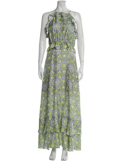 Pre-owned Cynthia Rowley Silk Long Dress In Purple