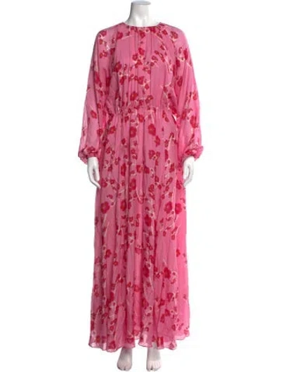 Pre-owned Cynthia Rowley Silk Long Dress W/ Tags In Pink