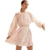 Cynthia Rowley Silk Lurex Dolman Sleeve Mini Dress In Pink
