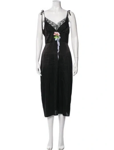 Pre-owned Cynthia Rowley Silk Midi Length Dress In Black