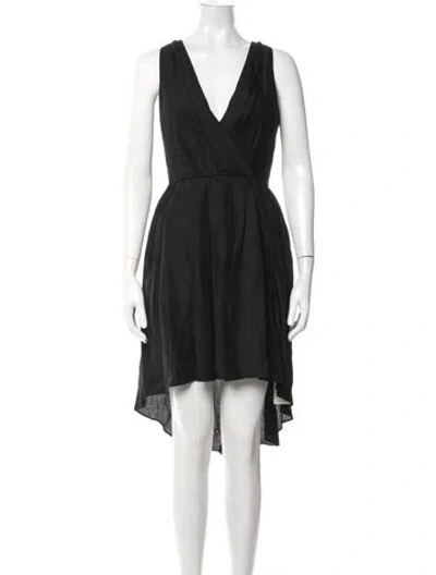 Pre-owned Cynthia Rowley Silk Midi Length Dress In Black