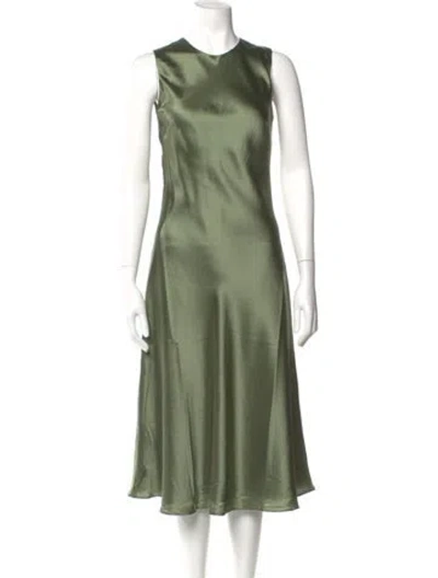 Pre-owned Cynthia Rowley Silk Midi Length Dress W/ Tags In Green