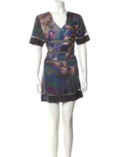 Pre-owned Cynthia Rowley Silk Mini Dress In Black