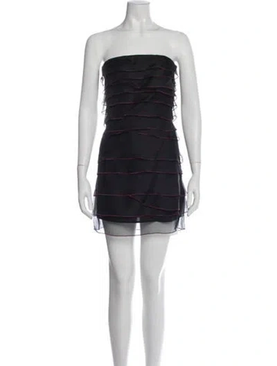 Pre-owned Cynthia Rowley Silk Mini Dress In Black