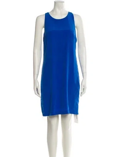 Pre-owned Cynthia Rowley Silk Mini Dress In Blue