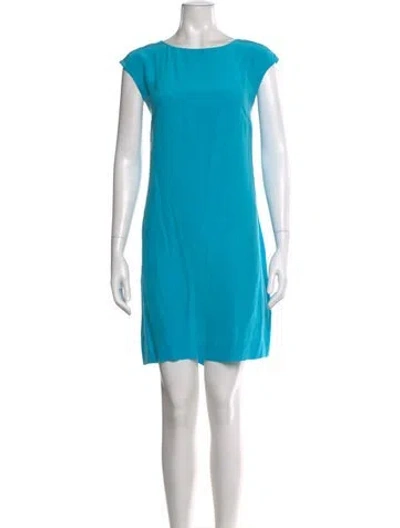 Pre-owned Cynthia Rowley Silk Mini Dress In Blue