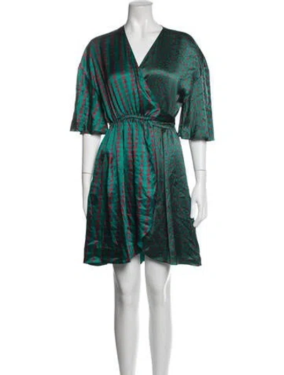 Pre-owned Cynthia Rowley Silk Mini Dress In Blue