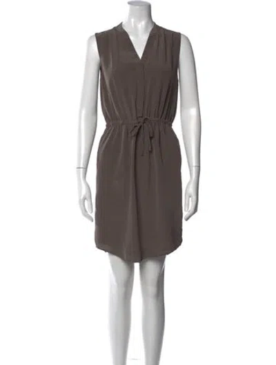 Pre-owned Cynthia Rowley Silk Mini Dress In Gray