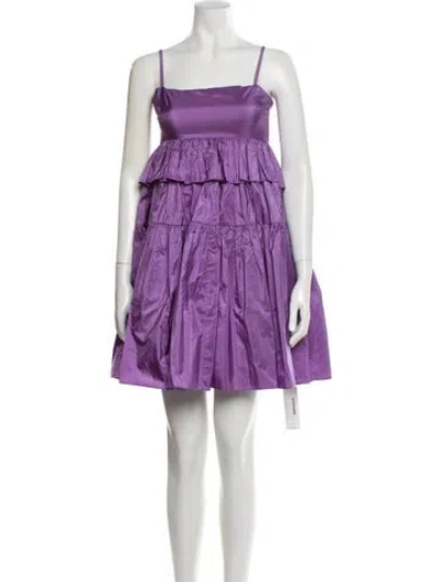 Pre-owned Cynthia Rowley Silk Mini Dress In Purple