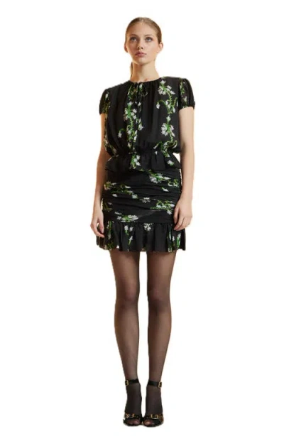 Cynthia Rowley Silk Mini Skirt In Black