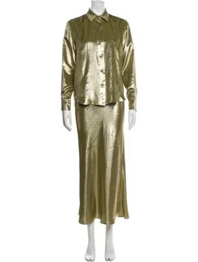 Pre-owned Cynthia Rowley Silk Patterned Skirt Set
