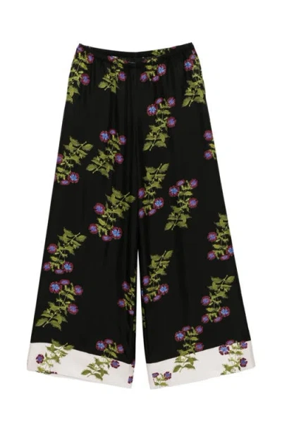Cynthia Rowley Silk Wide Leg Pants In Multi