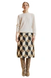 Cynthia Rowley Silk Wool Midi Skirt