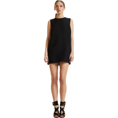 Cynthia Rowley Silk Wool Mini Shift Dress In Black