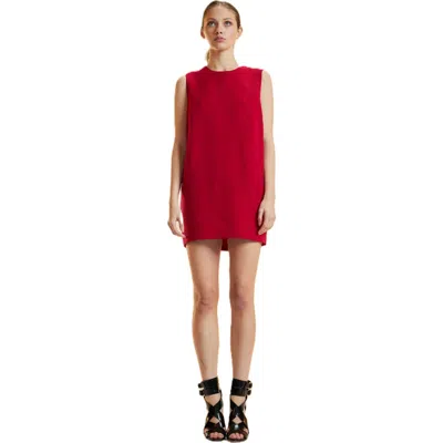 Cynthia Rowley Silk Wool Mini Shift Dress In Red