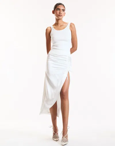 Cynthia Rowley Siren Ruched Skirt In White