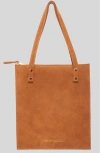 Cynthia Rowley Sleek Suede Tote In Brown