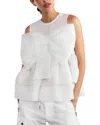 Cynthia Rowley Sleeveless Flower-applique Organza Top