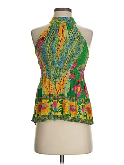 Pre-owned Cynthia Rowley Sleeveless Blouse In Green