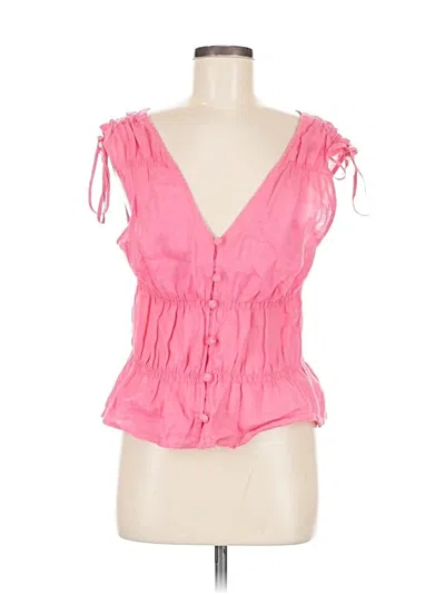 Pre-owned Cynthia Rowley Sleeveless Blouse In Pink