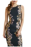 Cynthia Rowley Sleeveless Bonded Midi Dress In Brown