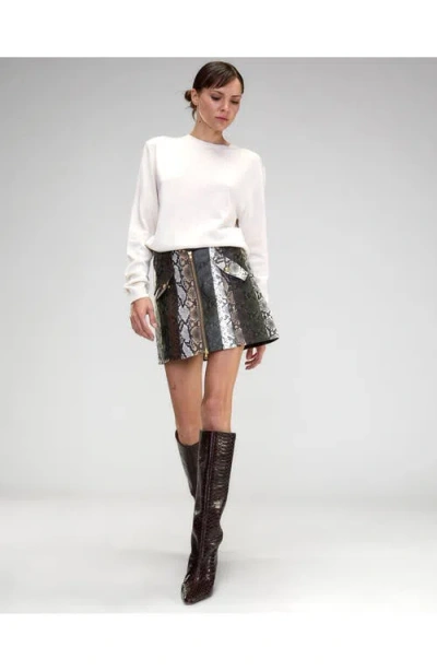 Cynthia Rowley Snake-embossed Vegan Leather Skirt