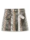 Cynthia Rowley Snake-embossed Vegan Skirt In 绿色