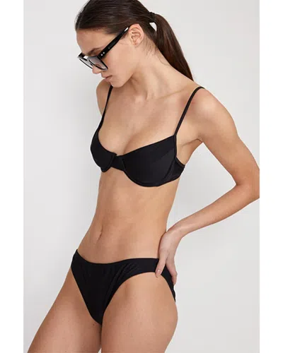 Cynthia Rowley Solid Bikini Bottom In Black