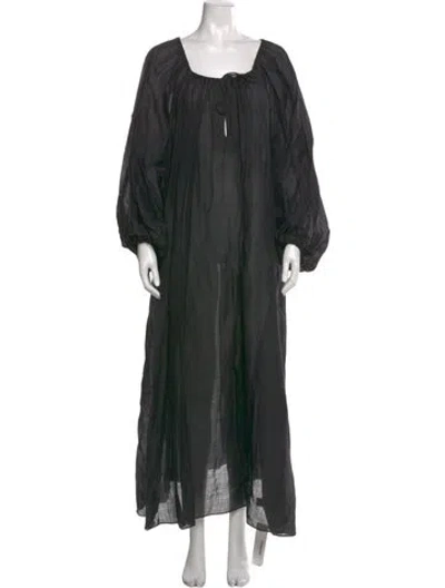 Pre-owned Cynthia Rowley Square Neckline Long Dress In Green