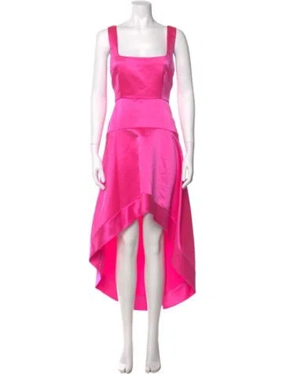 Pre-owned Cynthia Rowley Square Neckline Long Dress In Pink
