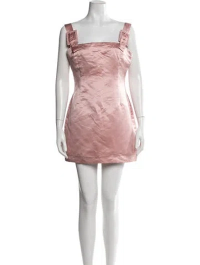 Pre-owned Cynthia Rowley Square Neckline Mini Dress In Pink