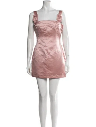 Pre-owned Cynthia Rowley Square Neckline Mini Dress In Pink