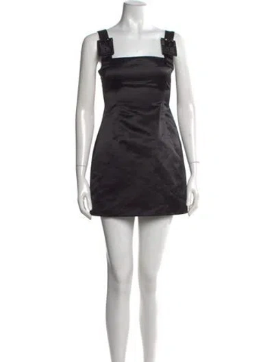 Pre-owned Cynthia Rowley Square Neckline Mini Dress W/ Tags In Black