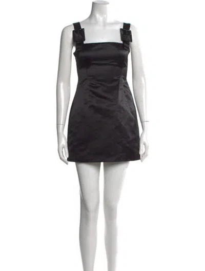 Pre-owned Cynthia Rowley Square Neckline Mini Dress W/ Tags In Black