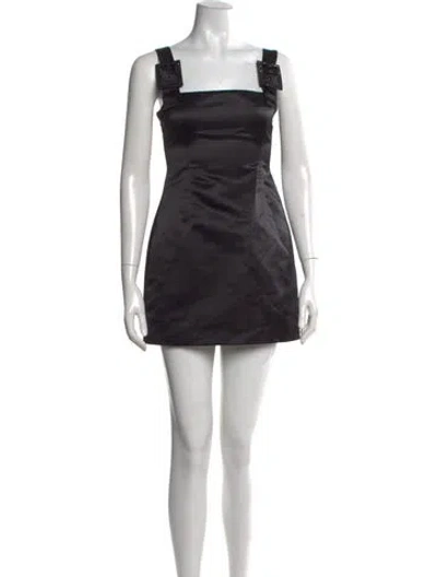 Pre-owned Cynthia Rowley Square Neckline Mini Dress W/ Tags In Black